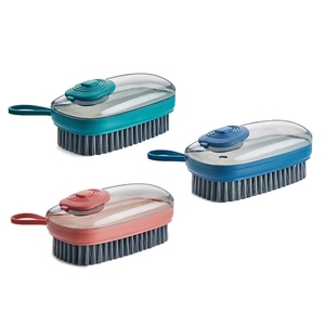 Household A2886 Plastic Dishes Wash Cloth Shoes Brushes Kitchen Liquid Soap Dispenser Dish Cleaning Brush