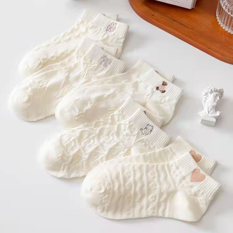 Chaussettes de bateau pour femmes [ours blanc]