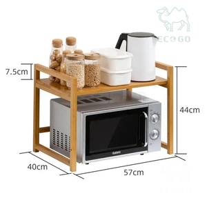 Bamboo Multiple <b>Shelf</b> Kitchen Storage Rack Beautiful and Durable Bamboo Rack <b>Microwave</b> Rack Holder - Product Image 3