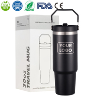Vaso Térmico Personalizado de Navidad de 30oz, Taza de Café de Acero Inoxidable de Doble Pared, Aislada para Coche, Cerveza o Viajes, con Tapa y Popote Abatible