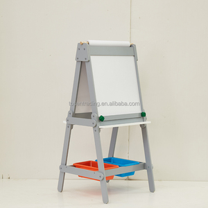 Chevalet pour enfants double face en bois, jouet de dessin pour enfants avec deux bacs de rangement - Product Image 4