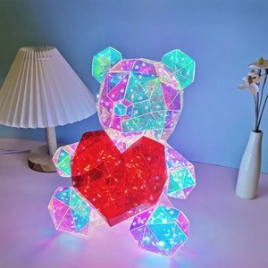 <b>Led</b> <b>Light</b> Up Teddy Bear Romantic Surprise Bear Lamp Colorful Red Heart Bear Girls Birthday Valentine'S Day Xmas Christmas Gift - Product Image 1