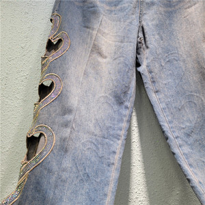 <span class=keywords><strong>GX</strong></span>-Retro Love Heart Hollowed Out Harun Jeans Femmes 2025 Début du printemps Nouvelle mode - Product Image 5