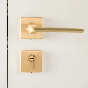 Standard High Quality Door Lock Security Polished Zinc Alloy Interior Safety Door Lock Handle