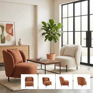 Modern Luxury Living Room Furniture Accent <b>Chair</b> with Boucle Fabric and Black Metal Legs for Bedroom Apartment Hotel - Product Image 1