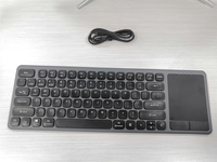 Keyboard portabel Mini, 2.4G BT Mode ganda nirkabel dengan Touchpad dan penerima Nano Usb