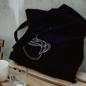 Atacado preço personalizado preto saco de lona saco de algodão reciclado fabricante sacola com zíper