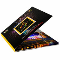Boîte à livres LED LCD, couverture rigide, écran 10,1 pouces, 3 pouces, A6, brochure vidéo en cuir