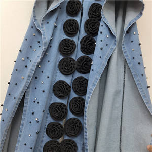 Nouveau pantalon en jean à jambes larges avec fleurs 3D faites à la main à lacets pour femmes Sehe Fashion - Product Image 3