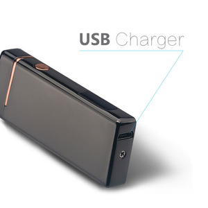 Briquet électronique rechargeable à double arc étanche au vent Affichage de la puissance LED Bougie à fumer électrique Cadeau d'affaires pour le feu - Product Image 4