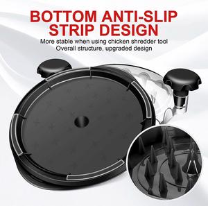 Tazón Desmenuzador de Carne de Pollo, Herramienta Giratoria, Base Antideslizante, Tapa Transparente, Plástico PP de Grado Alimenticio Personalizado, Resistente al Calor - Product Image 3