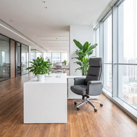 Chaise de bureau en cuir Nappa gris foncé texturé, détails cousus à la main exquis et soutien ergonomique