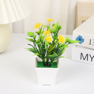 Plantes artificielles en pot Yiwu Datuo, marguerites, 12x16 cm, PVC, décoration pour la maison et le bureau, verdure, plante d'intérieur - Product Image 4