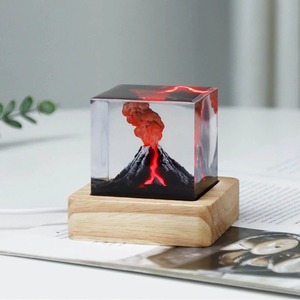 Kids Table <b>Lamp</b> Creative Resin Volcanic Light Relaxing Sleep Nightlight Lighted Volcano Ornament for <b>Study</b> Room Living Room - Product Image 3