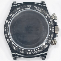 Montre mécanique de luxe légère pour homme de qualité supérieure, boîtier noir, cadran bleu clair avec chiffres romains, multifonction, multi-cadrans, 4130