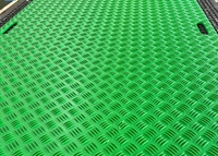 Tapis de protection de sol portable, léger, en PE, résistant aux UV et antidérapant pour le trafic des véhicules, l'aménagement paysager, les pelouses, les terrains gazonnés et les travaux de découpe en extérieur