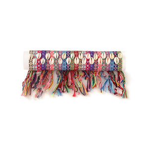 Bracelet perlé coloré avec pompons en coquillage, style bohème pour femmes, 24 pièces - Product Image 1