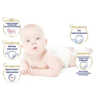 Yüksek kaliteli tek kullanımlık bebek eğitim bezleri Ultra yumuşak nefes bezi bebek bezi Oem üreticisi bebek pantolon yukarı çekin