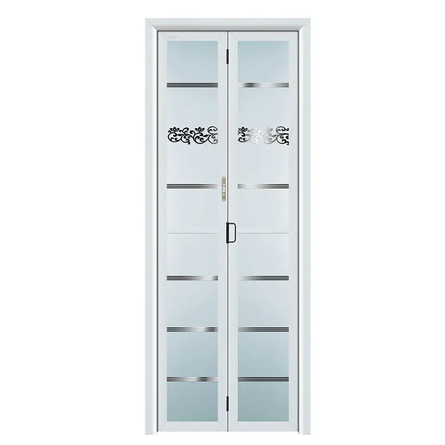DIAOSI 55 Aluminum Alloy Double Glazed Glass Small Folding Door Modern Bi Fold Sliding Stack Doors for Bathroom