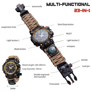 Dernière Montre de Survie Militaire Digitale Multifonctionnelle avec Hygromètre et Boussole pour Hommes - Product Image 3