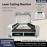Machine de découpe laser CO2 CNC avec positionnement par caméra CCD, rail de guidage HIWIN et servomoteur Delta pour tissus imprimés