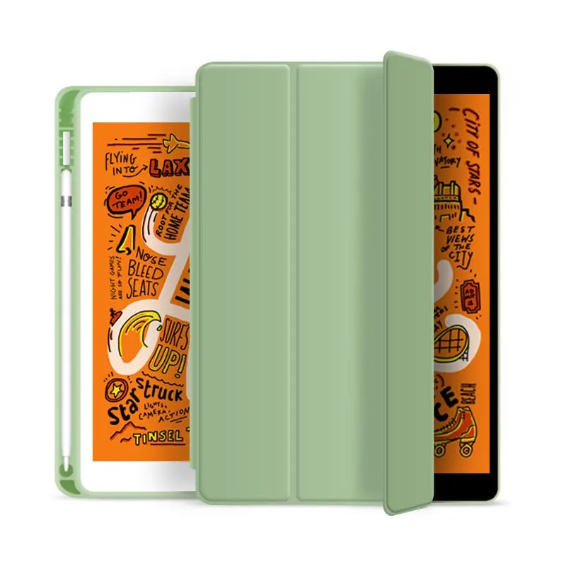 Lishan Shockproof Smart Trifold 10.2 "Smart Tablet Case Cover Tpu Zachte Lederen Tablet Draagbare Case Voor Ipad11 2018/2020(AIR4)