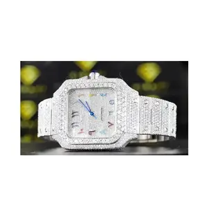 High on Demand Custom Design Diamond Watch Gold Men's Watch Stainless steel Fancy Watch from Indian Exporter