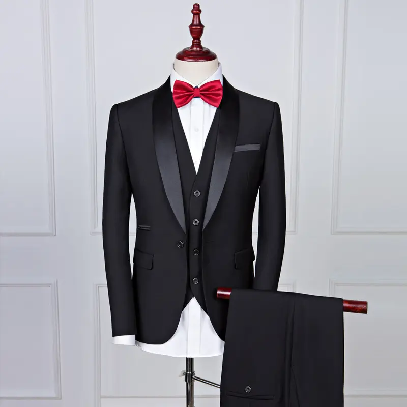 2022 Custom Regular Blazers Elegant Vest Gentleman formal 3 Pieces Suit Groom Prom Groomsmen Blazer For Wedding Mens Suit