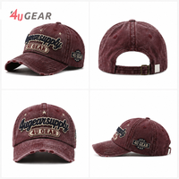 Gorra de Béisbol 4U GEAR Unisex de 6 Paneles, Algodón, Color Sólido, Ajustable, Estilo Casual, con Logotipo Frontal en Relieve de Goma, para las Cuatro Estaciones