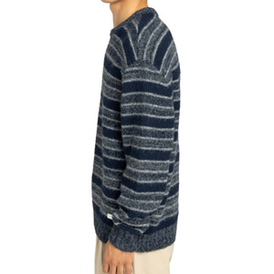 Custom Classic Mens Navy Grey rayas horizontales de <span class=keywords><strong>manga</strong></span> <span class=keywords><strong>larga</strong></span> de punto clásico Shoreton Stripe <span class=keywords><strong>cuello</strong></span> redondo de alta calidad - Product Image 2