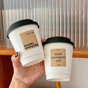 แก้วกาแฟกระดาษย่อยสลายได้พิมพ์ลายตามสั่ง พร้อมโลโก้ ขนาด 8 ออนซ์ 10 ออนซ์ แก้วแบบใช้แล้วทิ้ง เป็นมิตรกับสิ่งแวดล้อม แก้วแบบผนังเดียว สำหรับเครื่องดื่มร้อน - Product Image 1