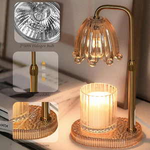 An toàn hương liệu ánh sáng nến ấm hơn đèn với bộ đếm thời gian <span class=keywords><strong>dimmer</strong></span> điều chỉnh chiều cao tinh thể cơ sở cho giấc ngủ, làm việc, yoga - Product Image 3