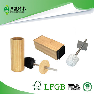 Factory direct sales of bamboo toilet brush <b>sets</b>, round and <b>square</b> toilet brushes with bases, practical toilet brush holders. - Product Image 5