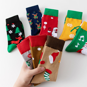 Chaussettes de noël femme drôle père noël noël bonhomme de neige chaussettes Kawaii dessin animé Animal fille mignon roman cadeau de noël chaussettes - Product Image 6