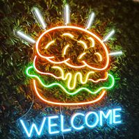 Enseigne néon personnalisée en acrylique avec logo pour fête d'anniversaire Jeu de pizza chaude Enseigne LED RVB pour la maison