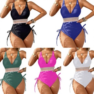 New Colorful Solid Brazilian One-Piece Large Size <b>Conservative</b> Bikini Beachwear Women Swimwear Sexy - Product Image 3