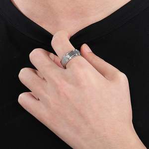 Personalized Hip-hop Stainless Steel Rhinestone Checkered Pattern <b>Ring</b> <b>18K</b> <b>Gold</b> Plate Fashion <b>Rings</b> for <b>Men</b> Wholesale - Product Image 3