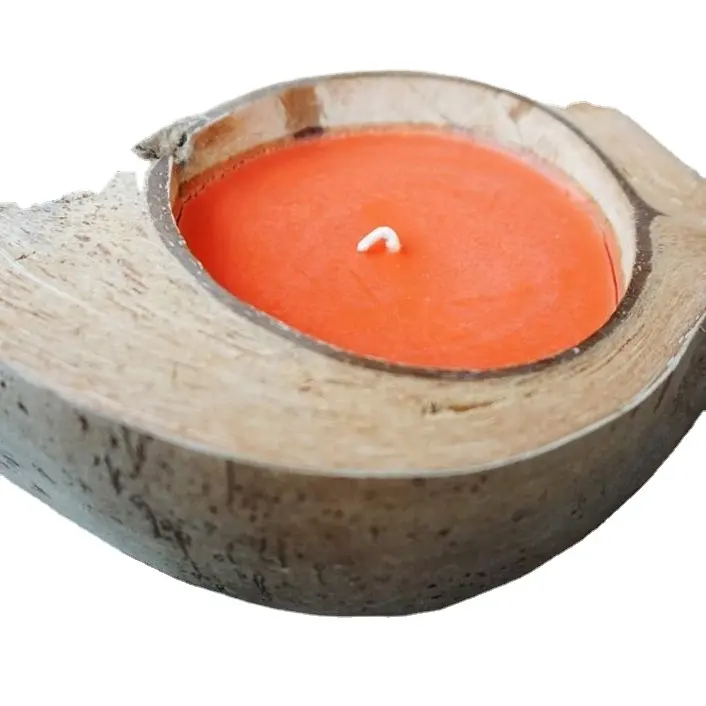 Oranje Kleur Geurende Kokosnoot Kaarsen Met Organische Kokosnoot Wax