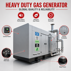Générateur au gaz naturel 400 kVA 450 kVA 500 kVA 50 Hz triphasé 600 kVA - Product Image 1