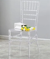 Chaises de mariage en gros pour hôtels et événements extérieurs, chaises empilables pour salles de banquet, chaise de mariage Chiavari en acrylique transparent