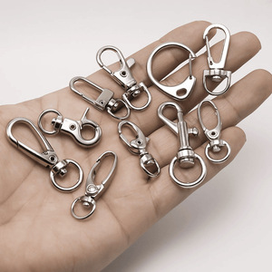 Stainless Steel Oval Keychain Lobster Clasp Hook <b>Key</b> Ring Pendant Car <b>Key</b> Accessory Hard Wearing Metal <b>Key</b> <b>Chain</b> - Product Image 3