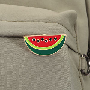 Leuke watermeloen ontwerp emaille pin cartoon vers fruit broche revers rugzak badge decoratieve sieraden groothandel - Product Image 3