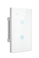 Commutateur Wifi US 2 gangs en gros avec interrupteur de lumière en verre tactile Wifi intelligent 220V 2.4GHz fonctionne avec la commande vocale Google Alexa
