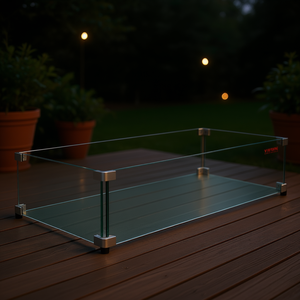 Vevor Rectangular <b>Fire</b> <b>Pit</b> <b>Table</b> 36 X 16 X 7 Inch Tempered Glass Wind Guard Outdoor Modern Bioethanol Fuel - Product Image 2