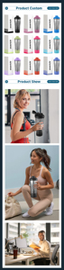 Bouteille de shaker à protéines électrique Tasse de mixage rechargeable par USB pour shakes et substituts de repas Bouteille d'eau Tritan Shaker sans BPA - Product Image 4