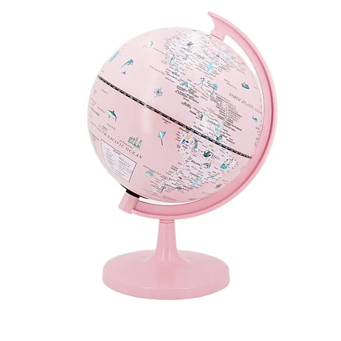 Suporte de plástico para globo e correio, suporte de desenho animado rosa de 20 cm, globo da terra para decoração, mais vendido