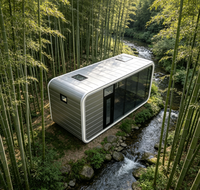Maison Capsule Moderne Apple Cabin, Maison Préfabriquée, Tiny House, Maison Mobile, Mur en Verre et Terrasse en Bois, Glamping, Vente en Gros Direct Usine