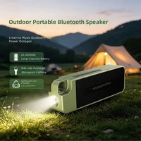 Altavoz Inalámbrico Portátil de Alta Fidelidad de 15 W, Sonido de Alta Calidad, Larga Duración, Subwoofer Impermeable con Linterna LED y Banco de Energía para Exteriores