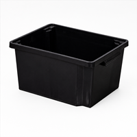 Bac de stockage d'entrepôt robuste en plastique PP 25L, conteneur ouvert empilable, vente en gros