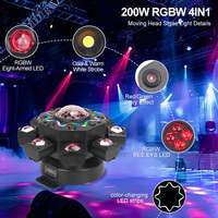 Projecteur Lyre mobile Bee Eye à huit bras 200W, effet LED Bee Eye, Stroboscope RGB pour discothèque, club et spectacle scénique